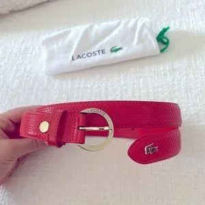 Lacoste Dark Orange Leather Belt LACOSTE Bicolor Reversible Belt W80 Bordeaux Fango | Buy  main image 4